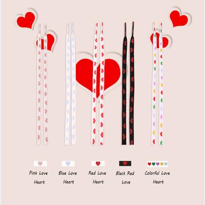 Цветные шнурки для кроссовок, высокие шнурки для парусиновой обуви, плоские шнурки с сердечками для женщин и мужчин, модные, 100/120/140/160/180 см