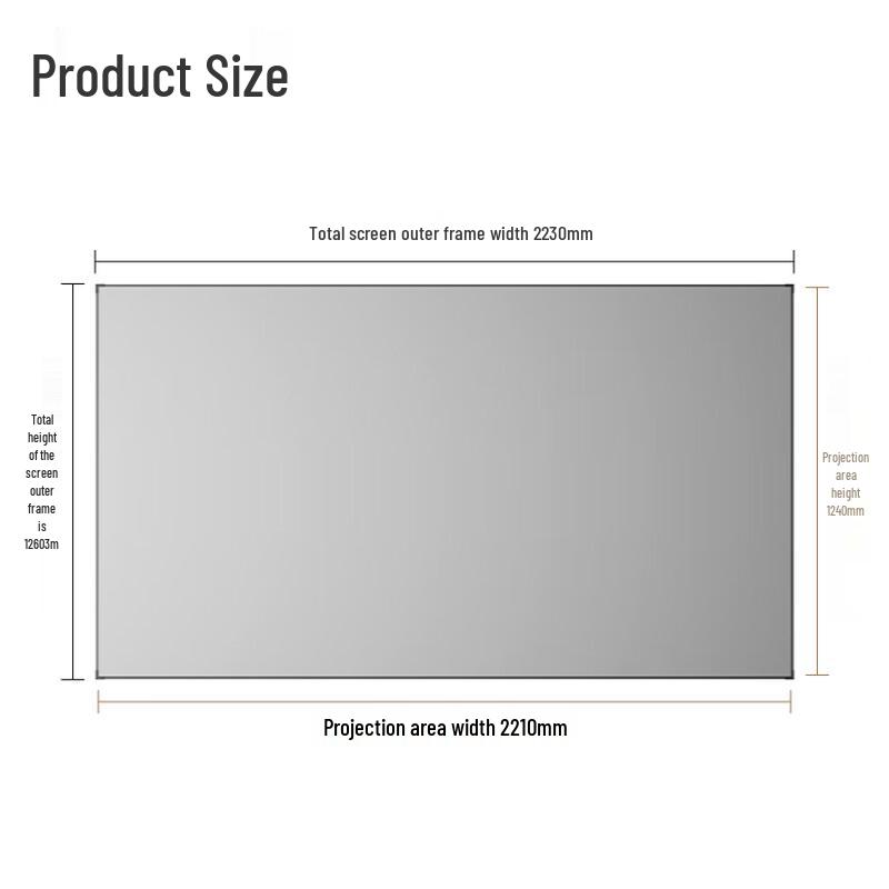 Deli MS802 Long Focus Anti-Light Frame Projector Screen