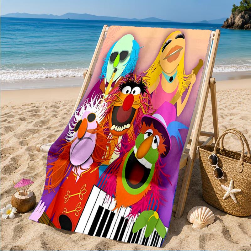 Muppet Rock Stars Beach Towel, Quick-drying, Easy to Care for, Suitable for Both Fitness and Beach Vacations,Sports Essential