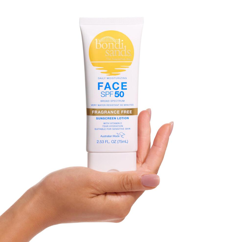 Bondi Sands parf   mfreie t   gliche Sonnenschutz-Gesichtslotion LSF 50 | Feuchtigkeitsspendender UVA- und UVB-Schutz, nicht fettend, sanft, wasserfe