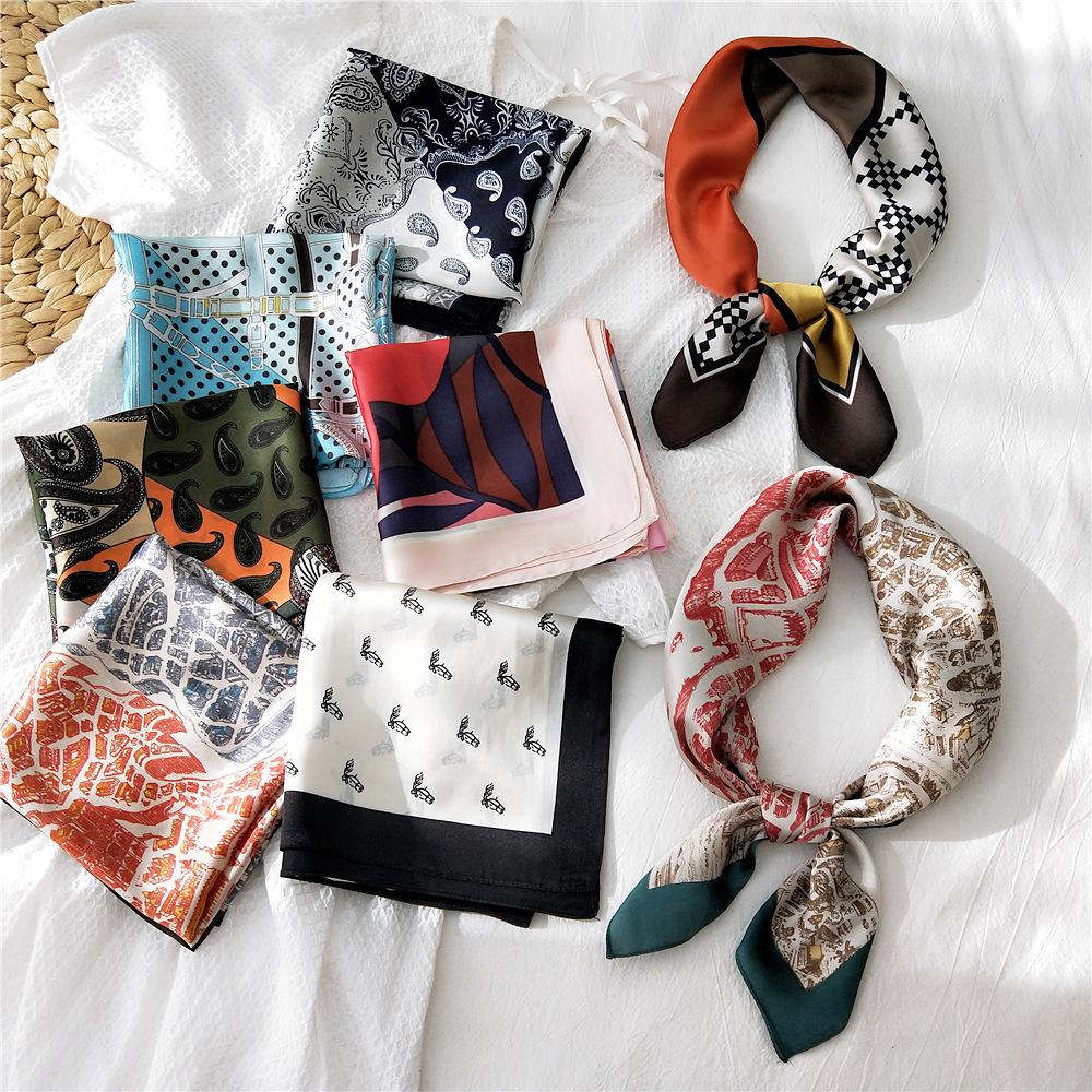Fashion Decoration Scarf Hairband Tie Hair 70 Small Square Scarf Silk Scarf Women'S Spring And Autumn Versatile Small Scarf Professional Scarf