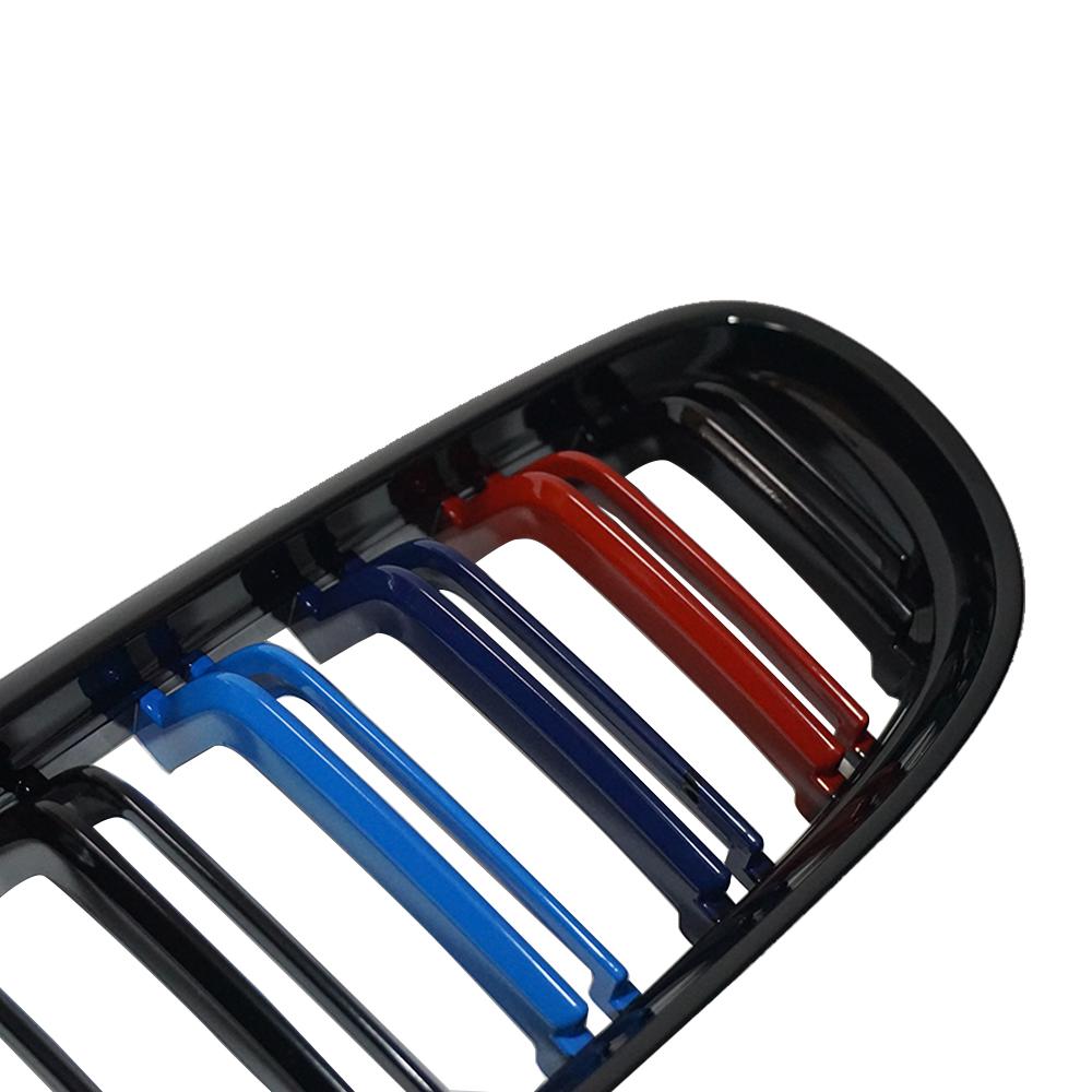 Передние автомобильные решетки для почек, цвет M для BMW E90 LCI 3-Series Sedan Wagon 2009-2012, двойные решетки на капот, 2 планки для гонок