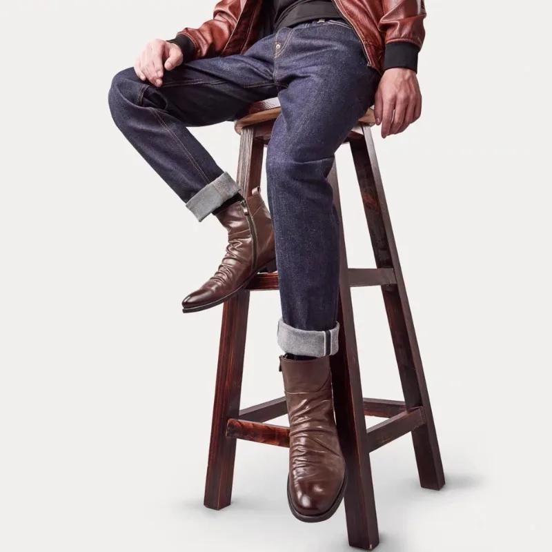 Мужские ботинки из натуральной кожи, ботильоны, высокие ботинки больших размеров, повседневная обувь для работы на открытом воздухе, мотоциклетные военные ботинки