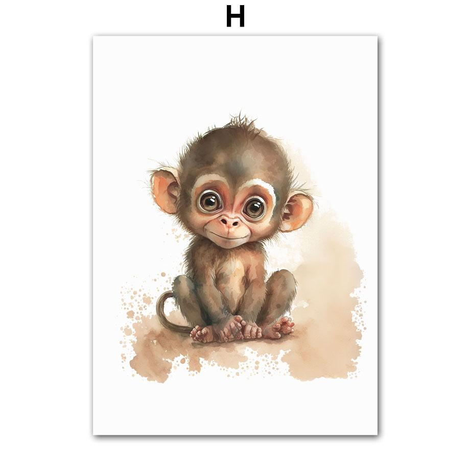 Лев Жираф Тигр Зебра Детская настенная живопись на холсте Милые постеры с животными и принты Настенные HD фотографии Декор для детской комнаты