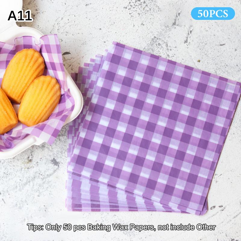 50 шт. Пищевая вощеная бумага для выпечки, Квадраты бумаги с клубничным и цветочным узором, Антипригарная бумага для обертывания тортов, бургеров, чипсов