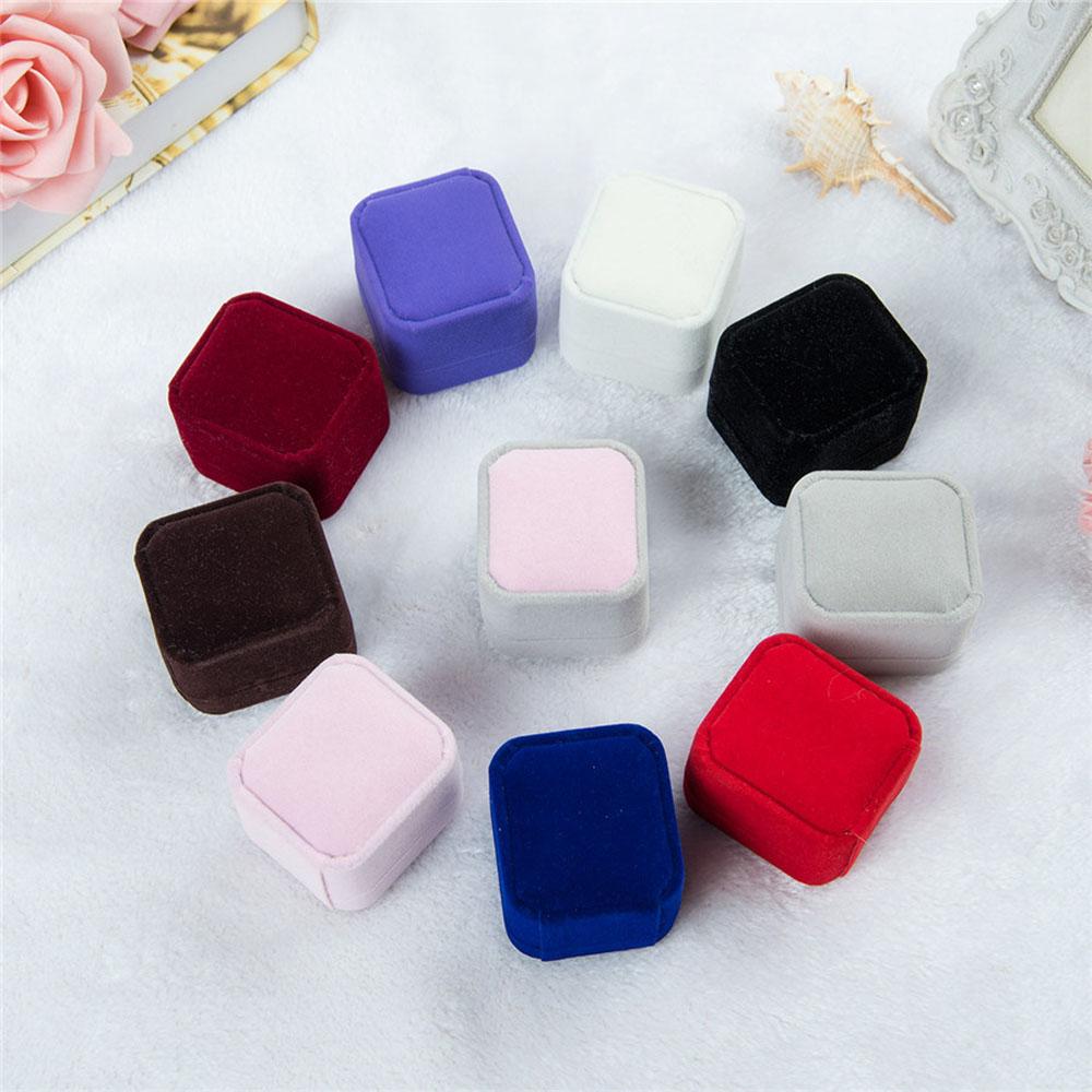 Packaging Box Square Ring Holder Box Storage Organizer Earring Display Case Ring Box Jewelry Box