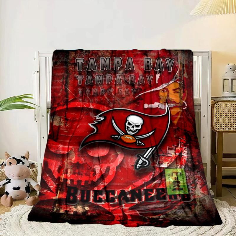 Tampa Bay Buccaneers Logo Portable Blanket/Soft Blanket Bedding Blanket Suitable for Travel Camping Living Rooms Offices Sofas Fan Gifts