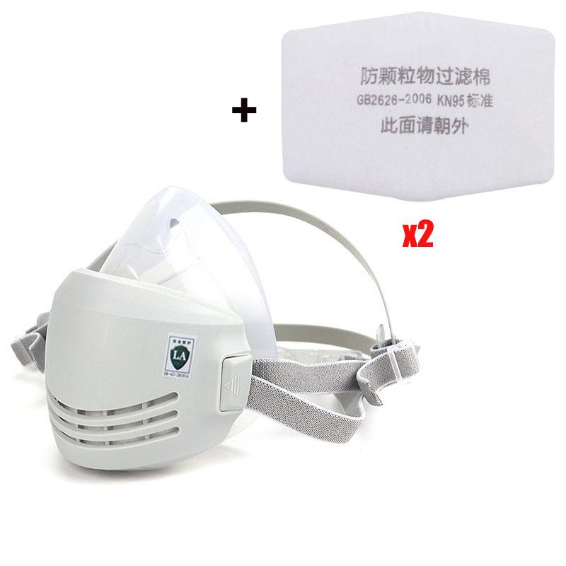 Многоразовый моющийся пылезащитный респиратор на половину лица, противотуманная, безопасная, строительная шлифовальная маска, фильтр из хлопка 1201