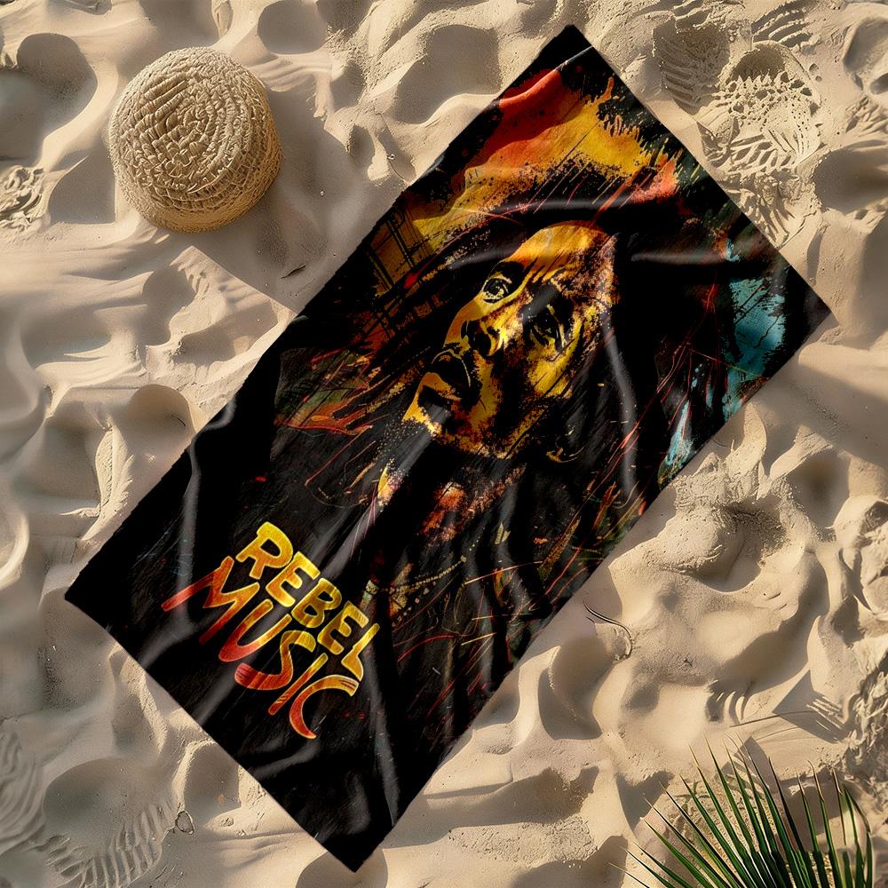 Bob Marley Beach Towel Soft Durable Quick-Dry Comfortable Lightweight Suitable for Sports, Travel, Swimming, Yoga, Bathroom, Beach, And Pool