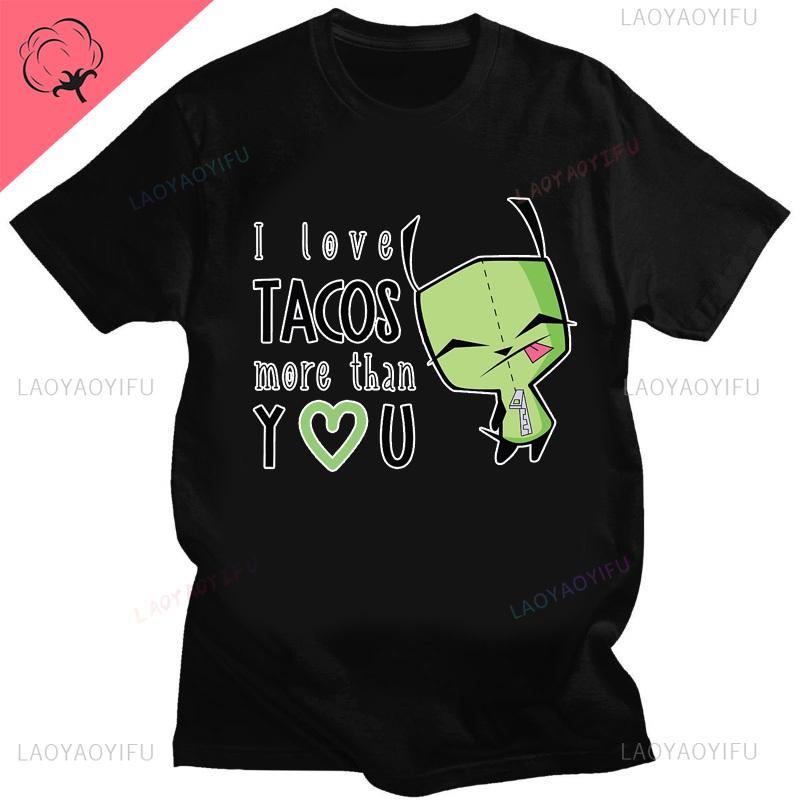 Kawaii Invader Zim Invader Gir Graphic T Shirt Zim Image Cartoon T Shirt Unisex Women Retro Tee Shirt Fashion Shirt Streetwear Tops
