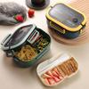 1PC Multi-Layered Compartment Lunch Box With Fork And Spoon, Handle And Seal, Suitable For Students And Office Workers.