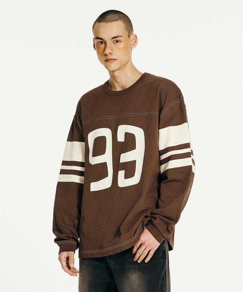 1993STUDIO 93 Logo Rugby Long Sleeve_Brown