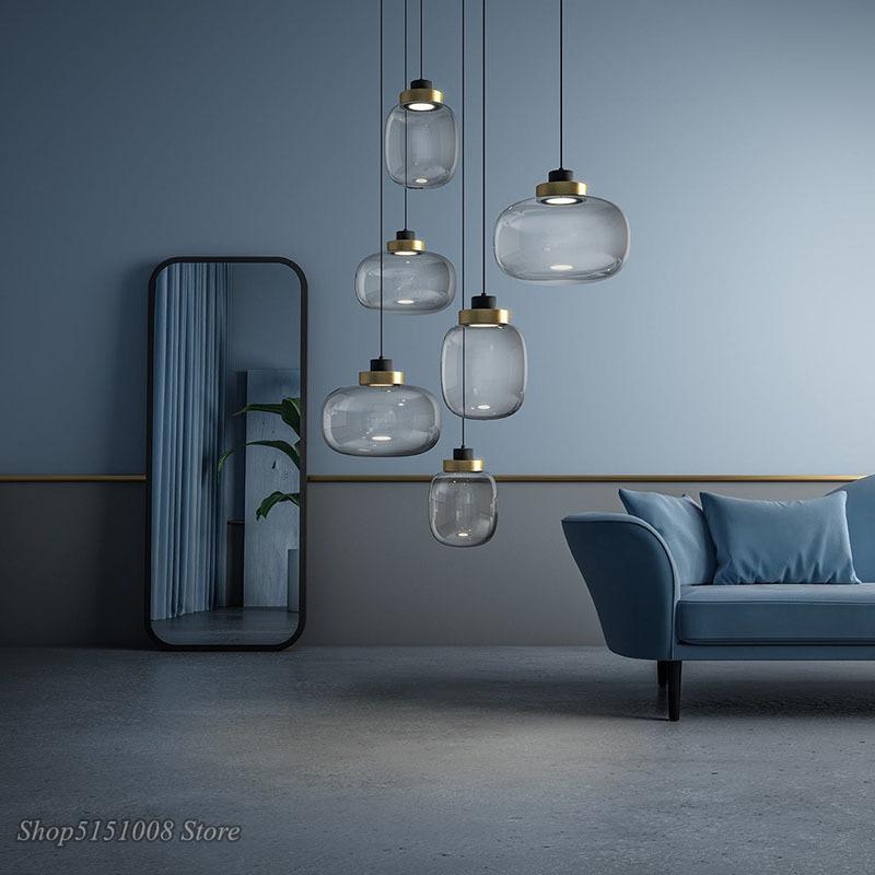Nordic LED Pendant Light Designer Glass Bedroom Bedside Hanging Minimalist Modern Restaurant Bar Study Room Creative Decor Lamp
