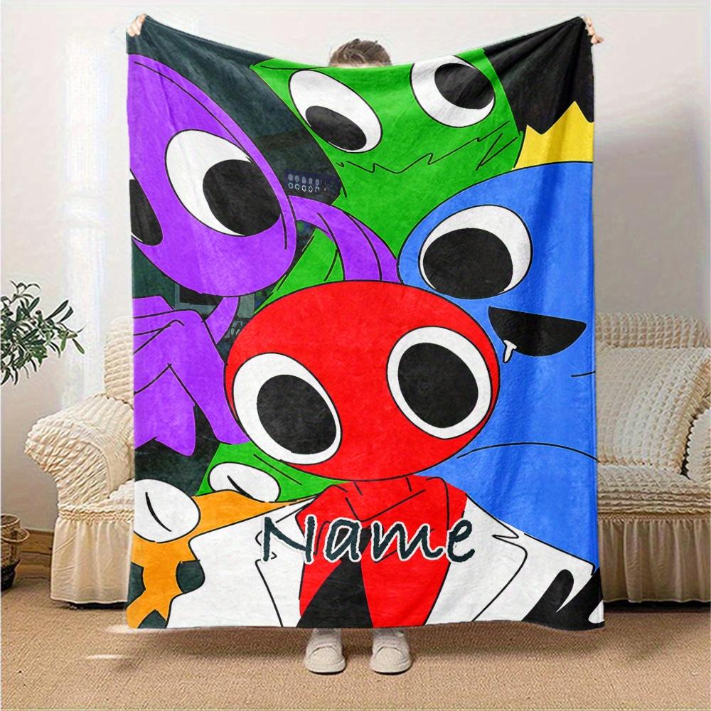 Sprunki Rhythm Box Cartoon Characters Flannel Blanket With Customizable Name Soft And Comfortable Shawl Blanket For All Seasons Suitable For Home