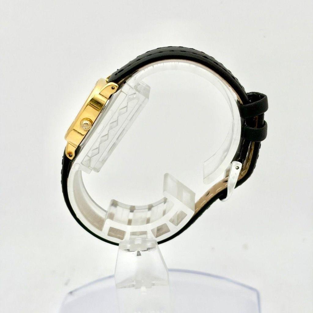Used [NEW BATTERY] SEIKO Ladies Watch Gold Square 2P21-5B40 603536 New Strap