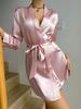 Women's Silk Imitation Pajama Set: Sexy Robe & Bathrobe Dressing Gown