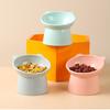 Nordic Style Tilt Tall Pet Bowl Cute Plastic Cat Bowl Small Dog Food Bowl Anti-knock Pet Supplies