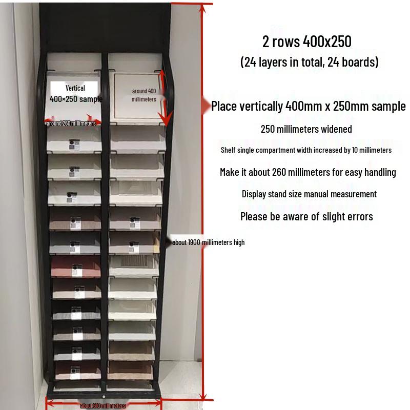 Multifunctional Vertical Display Rack for Kitchen Cabinet, Tile, and Glass Stone Samples
