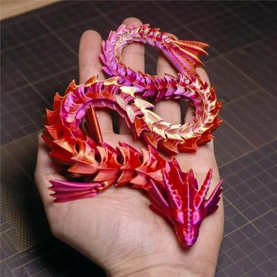 35 см 3D-печать Модель морского дракона Мифический дракон Настольные украшения Многосуставные подвижные модели Украшения для дома Детская игрушка