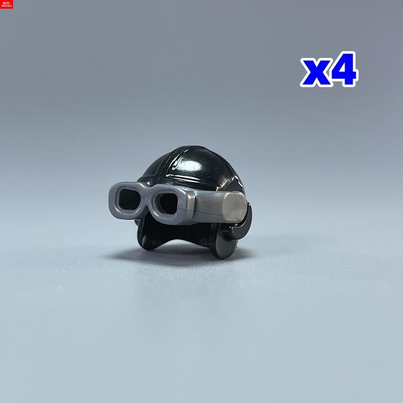 MOC Bricks 30170 30171 Pilot helmet Headgear Visor goggles 4cm Figure Wear DIY Building Blocks Toys Birthday Gifts