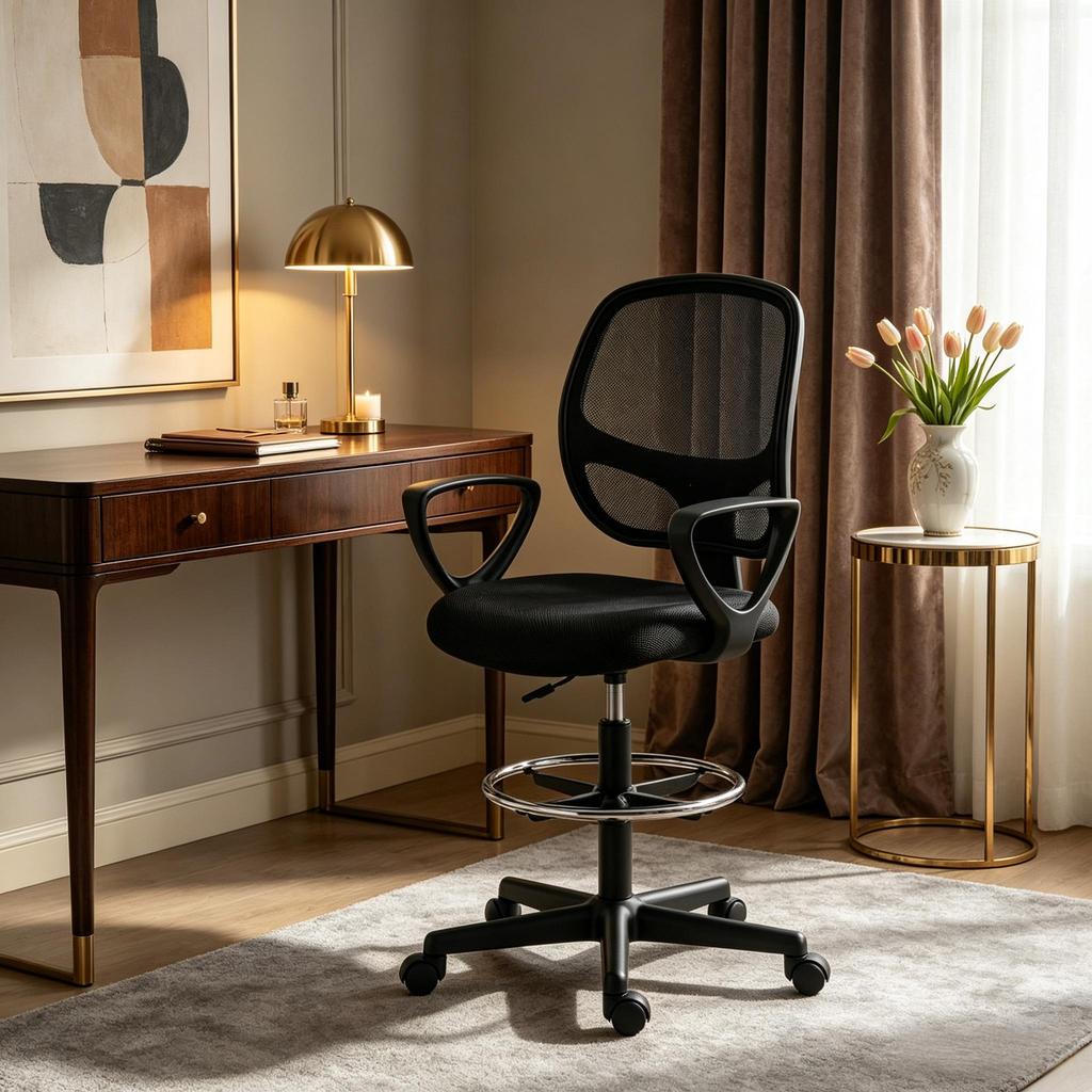 Ergonomic Desk Chair with Footrest & Reclining Function, Height-Adjustable Office Chair (only with office chair)