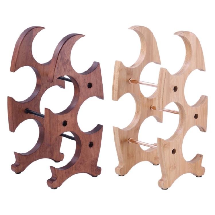 Convenient Wood Wine Storage Holder Stable Wine Bottle Rack 4 Slots Storage Stand Holder for Dining Room Decors