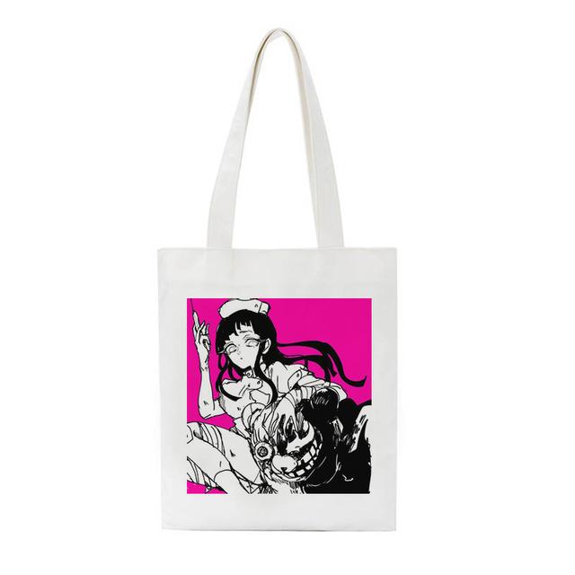 Холщовая сумка в стиле японского аниме y2k, повседневная сумка в стиле Харадзюку в стиле хип-хоп, женская сумка на плечо в стиле панк, женская сумка, винтажные сумки-шоппер с буквами