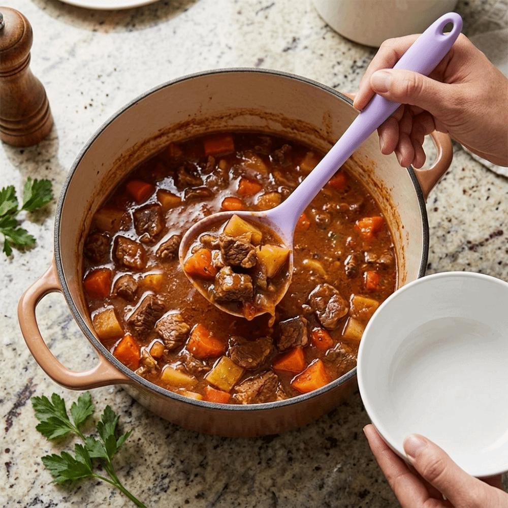 Non-scratch Pan Soup Ladle Round Wide Spoon Head Kitchen Utensil Non-stick Spoon Daily Cooking