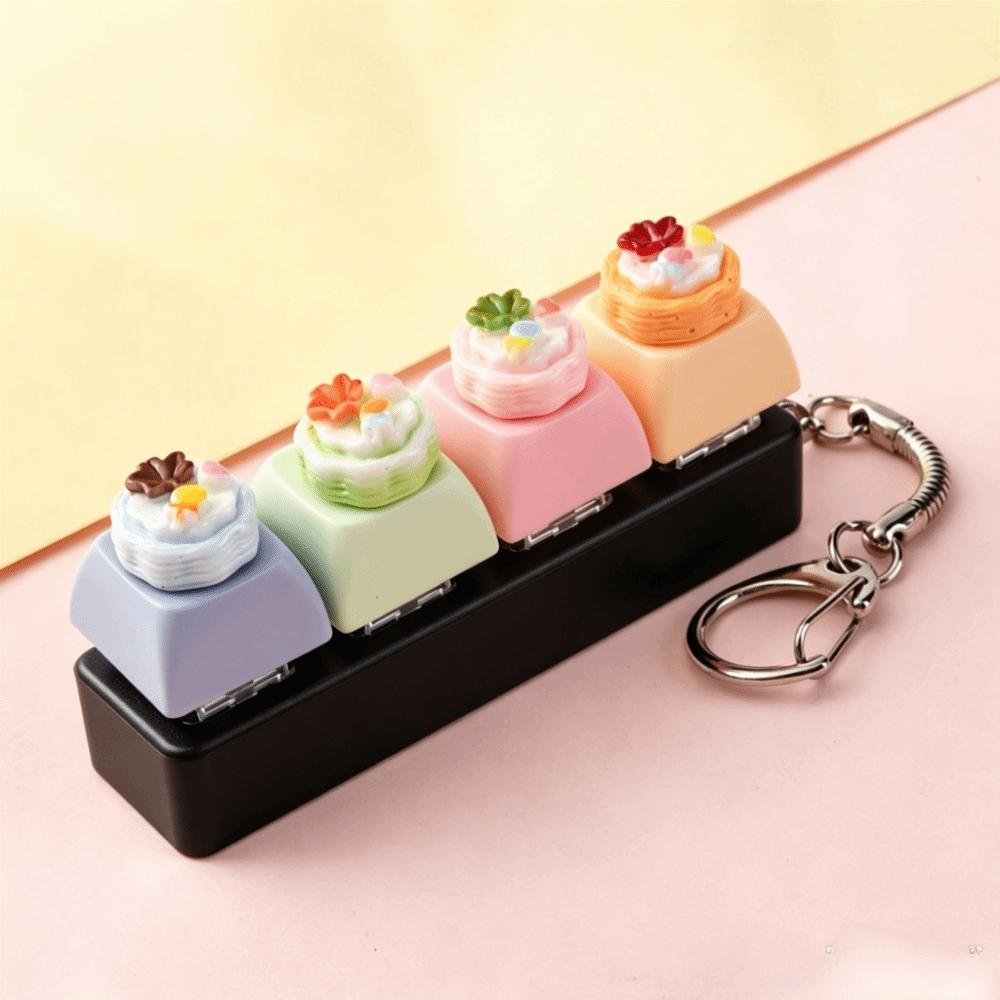 Pass The Time Keycap Fidget Keychain Mechanical Click Button Keycap Keychain Daily Use