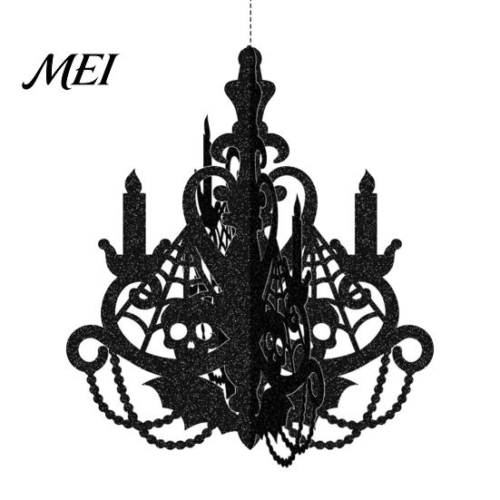 Dark Decor for Home 3D Candlestick Chandelier Ceiling Ornament, Gothic Halloween Glitter Hanging Ornaments Decoration Holiday Party, Ceiling,