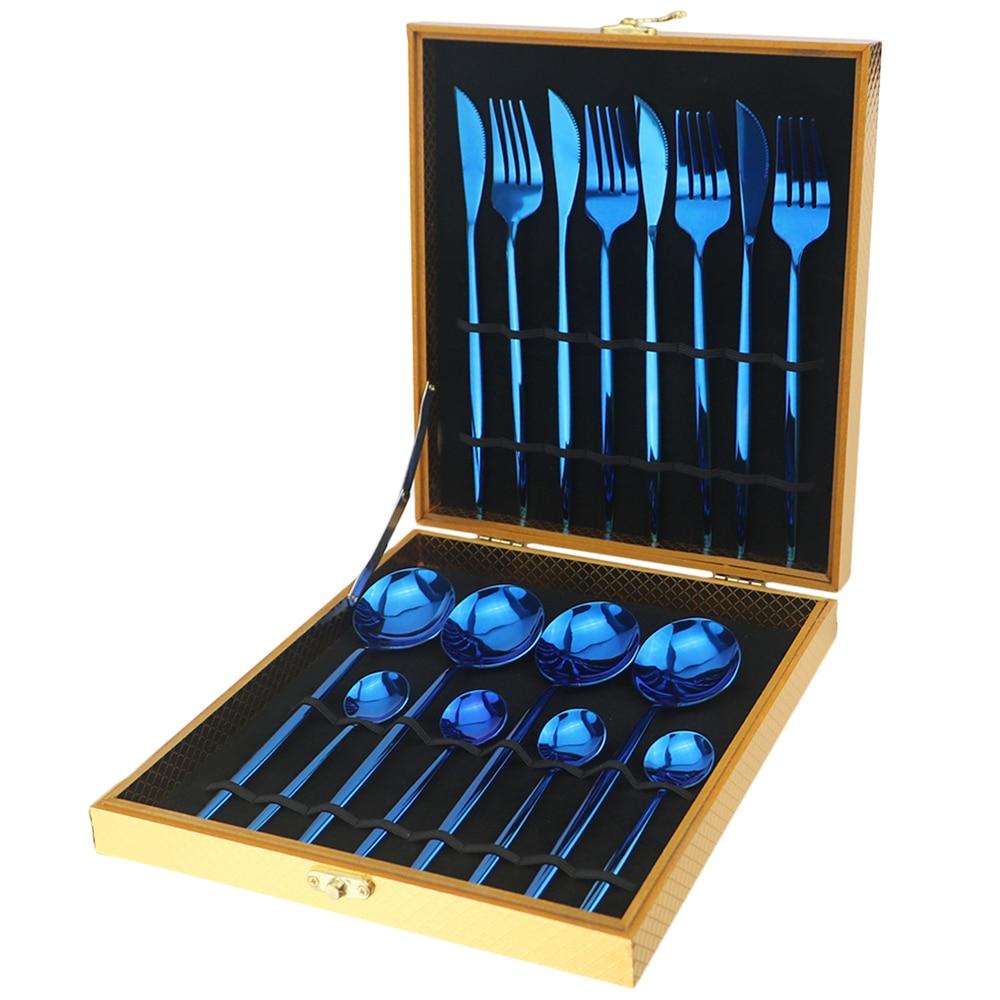 16pcs Luxury Dinnerware Gift Set Stainless Steel Fork Knife Spoon Cutlery Set Wedding Gift Flatware Set With Gift Box