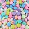 100pcs Macaron Color Handmade Materials Fashion Jewelry Accessories DIY Creamy Flower Beads Bracelet Necklace Accessories