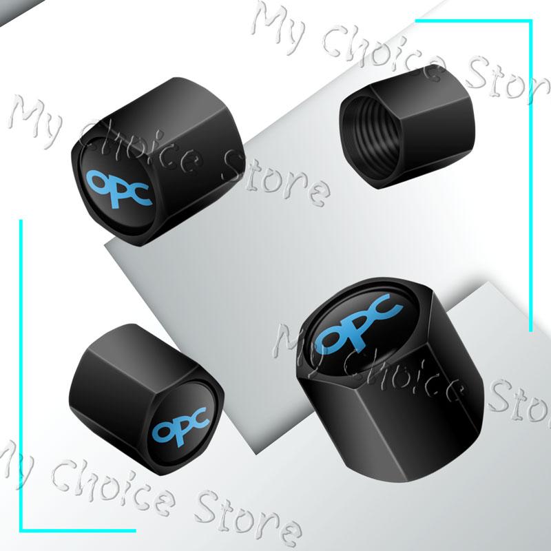 4Pcs OPC Line Emblem Metal Car Tire Valve Caps Wheel Stem Air Dust Covers For Opel Vauxhall Astra G H J K F Corsa Mokka Zafira