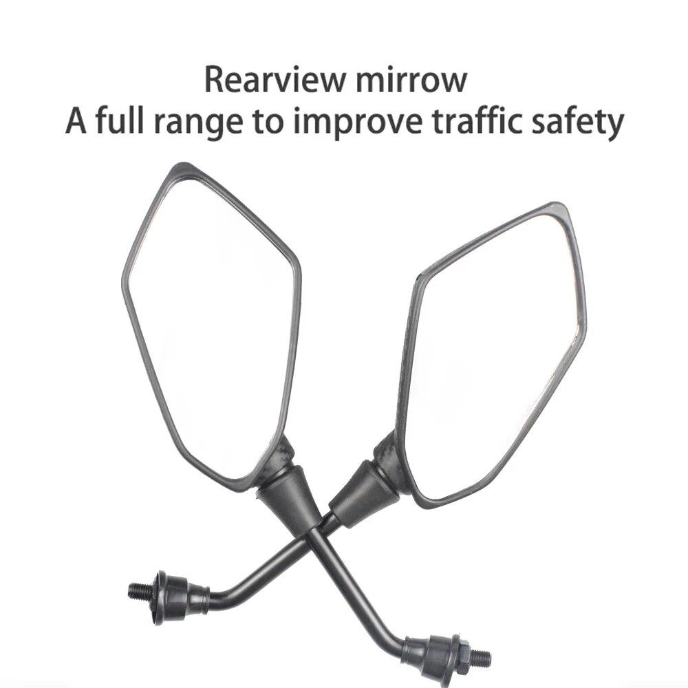 Зеркало для мотоцикла 2 шт. Зеркала заднего вида для электровелосипеда, задняя сторона, выпуклая, 8 мм, 10 мм, углеродное волокно