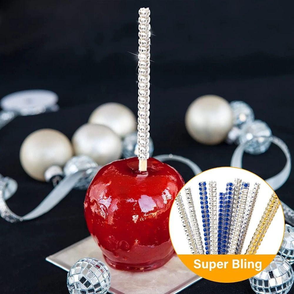 Rhinestone Apple Sticks Bling Candy Sticks Creative Cake Chocolate Caramel Sticks Buffet Salad