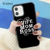 Мягкий чехол для телефона Krajews Wife Mom Boss Quotes для iPhone 14 5 SE 6s 7 8 plus X XR XS 11 12 13 pro max Samsung S21 S22 ultra