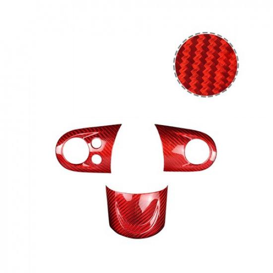 Красная карбоновая рамка кнопки рулевого колеса для интерьера автомобиля Mini Cooper R55 R56