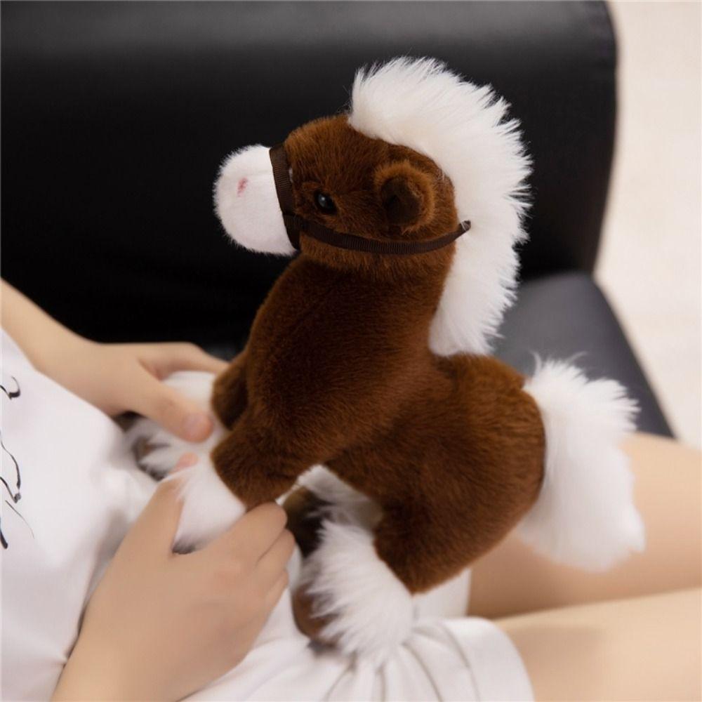 PP Cotton Realistic Horse Plush Toys Soft Horse Mascot Stuffed Animal Year of Horse