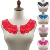 1 Pair Embroidered Collar Women Lace Neckline Hollow Lace Fabric Trim Applique for DIY Sewing Halloween Cosplay