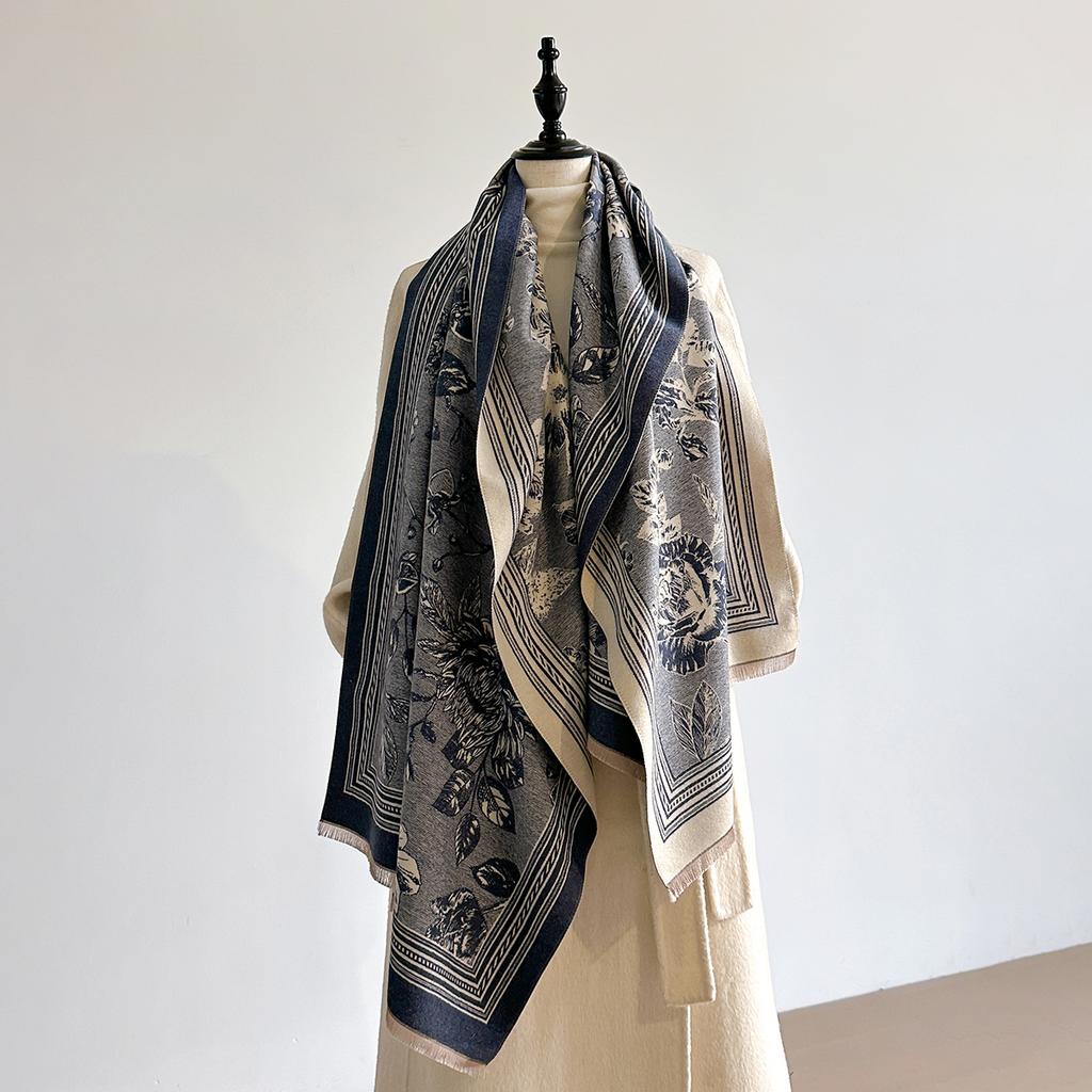 Luxury Winter Faux Cashmere Wraps for Women Warm Scarf Pashmina Shawl Blanket Travel Poncho Stoles