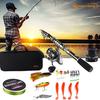 Телескопическая спиннинговая удочка и рыболовная катушка, комплект рыболовных приманок из углеродного волокна, набор лесок