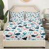 Cartoon Marine Animal Pattern Bed Hat Four-Piece Bedding Set Bedroom Dormitory Bedding Decoration