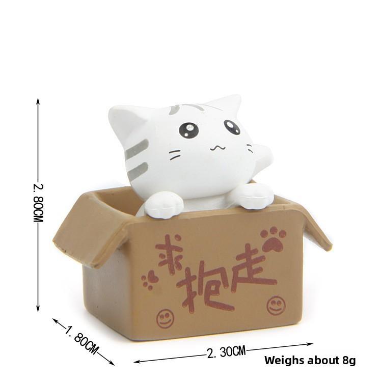 Бумажная коробка Chis Sweet Home Мультяшная ПВХ Фигурка кошки Садовое украшение Для любителей растений