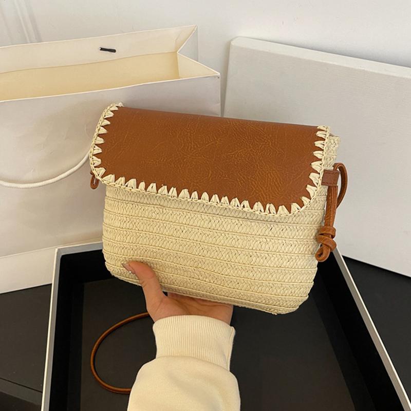 Сумка-мессенджер из бумажной веревки, плетеная вручную, для женщин, леди, пляж, маленькая сумка через плечо, сумка для отдыха, кошелек