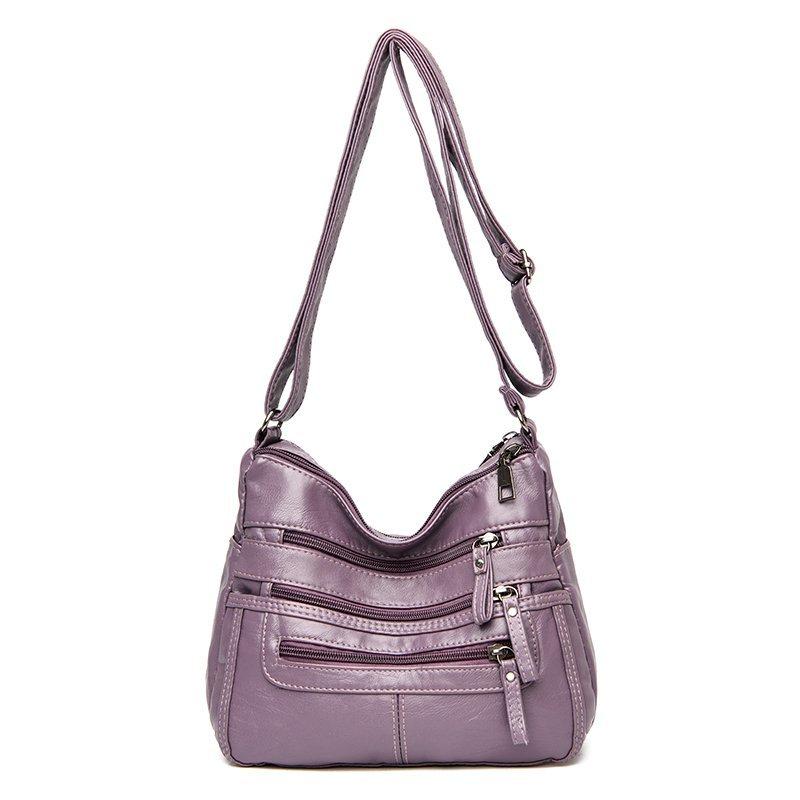 Women's Soft Leather Large Capacity Shoulder Bag Crossbody Bag for Middle-Aged Mother Bag