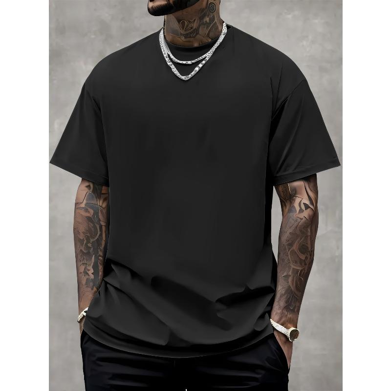 European Size Men's Novelty Shirts, Men's All-Season Casual Crew Neck Pure Cotton Letter Print T-Shirts