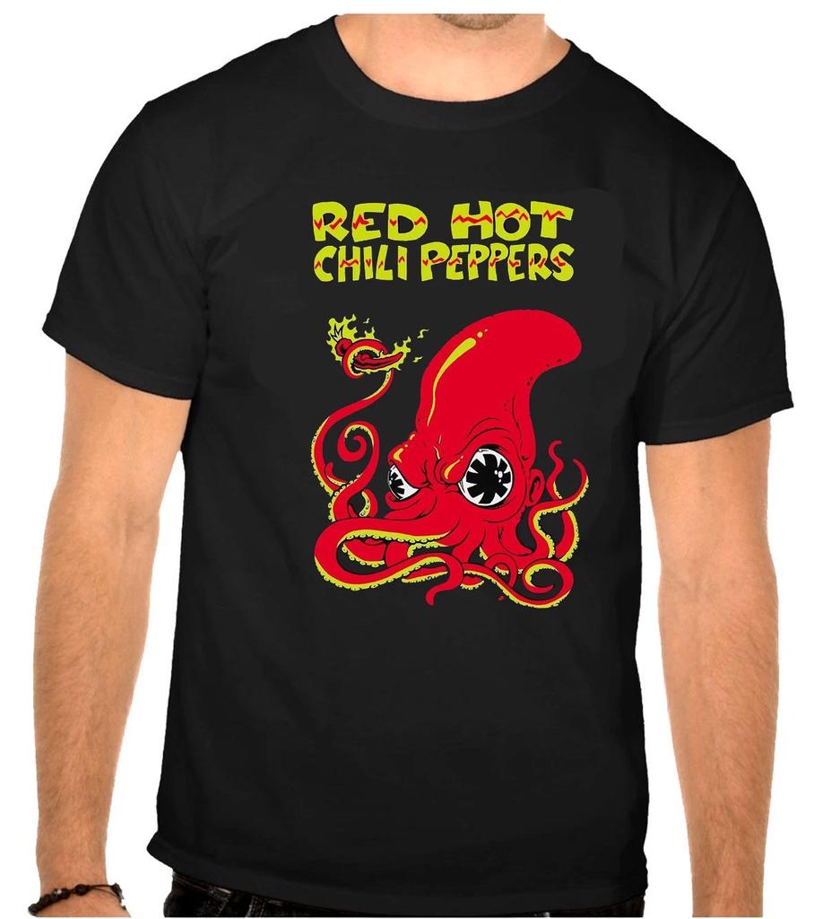 RED HOT CHILI PEPPERS Rock Music Logo Black T-Shirt -1234