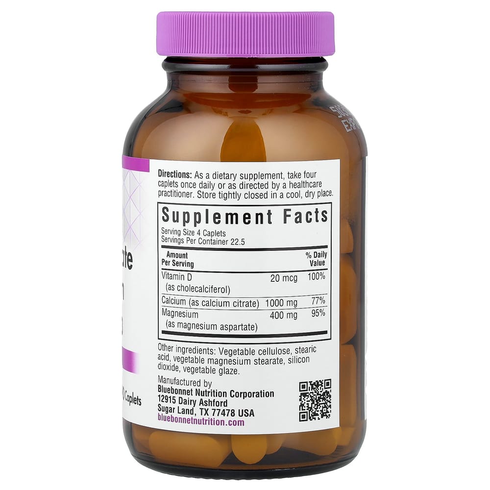 Bluebonnet Nutrition Calcium Magnesium Citrate Vitamin D3 90 Tablets