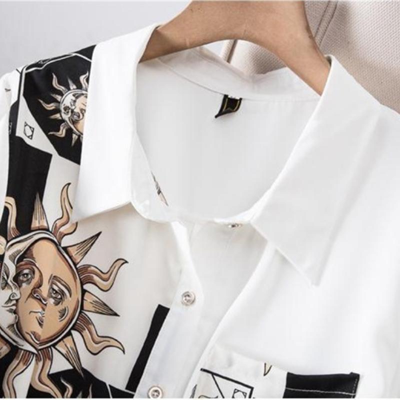 Женское платье-рубашка, свободное платье трапециевидной формы с длинными рукавами, женские платья средней длины на пуговицах со шнуровкой и принтом, свободное платье 4XLDress