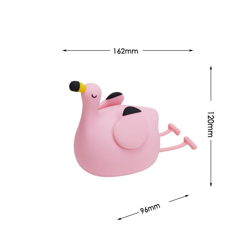 Pink Flamingo Night Light Rechargeable LED Romantic Atmosphere Light Three Levels of Brightness Adjustment Bedroom Bedside Lamp